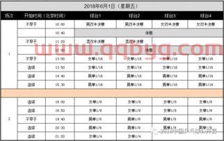 比赛日程