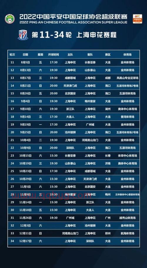 中超赛程2022赛程表